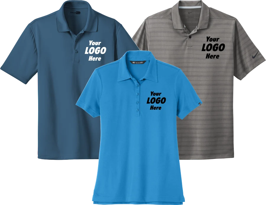 Short sleeve polo shirts for custom embroidery