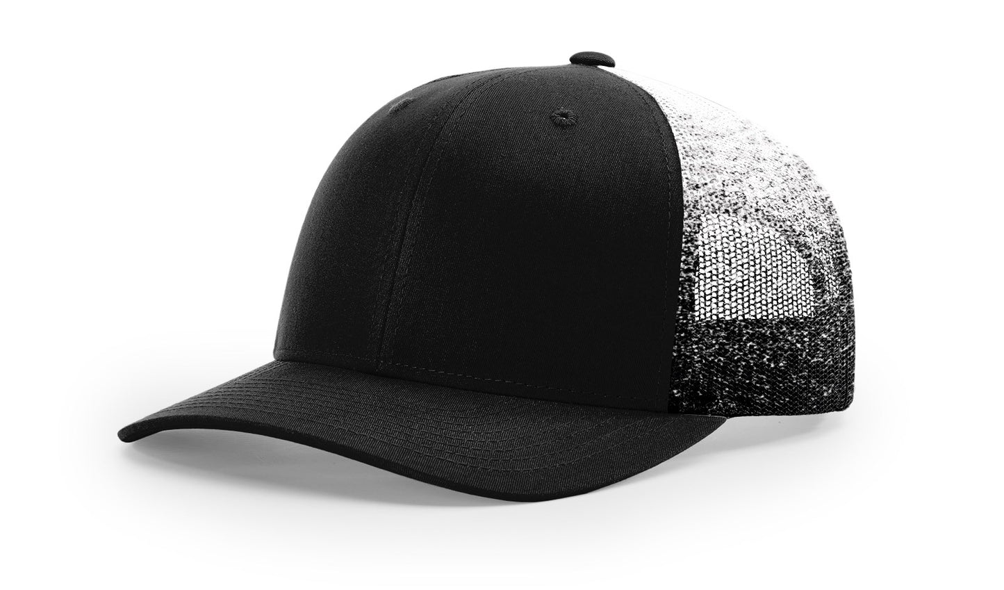 Printed Mesh Black/Black to White Fade