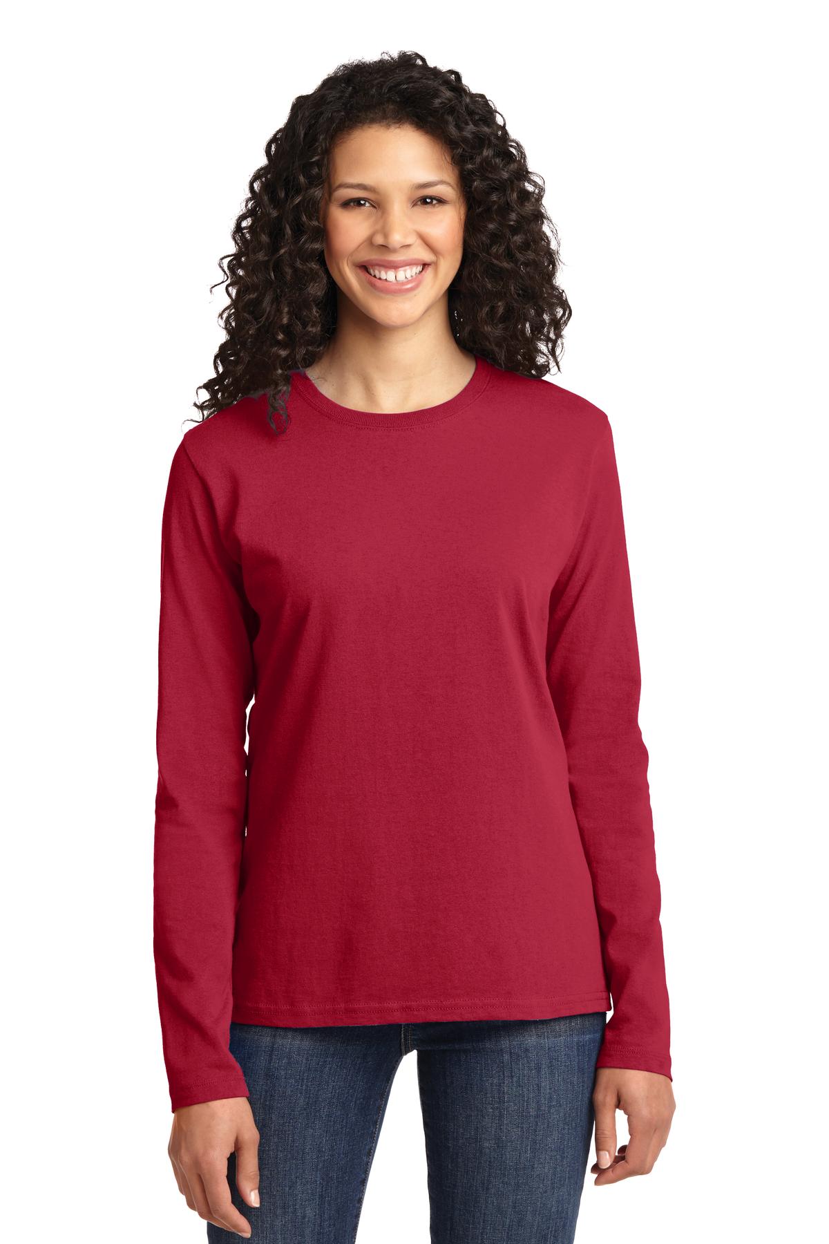 Port & Company Women's Long Sleeve Core Cotton Tee. LPC54LS