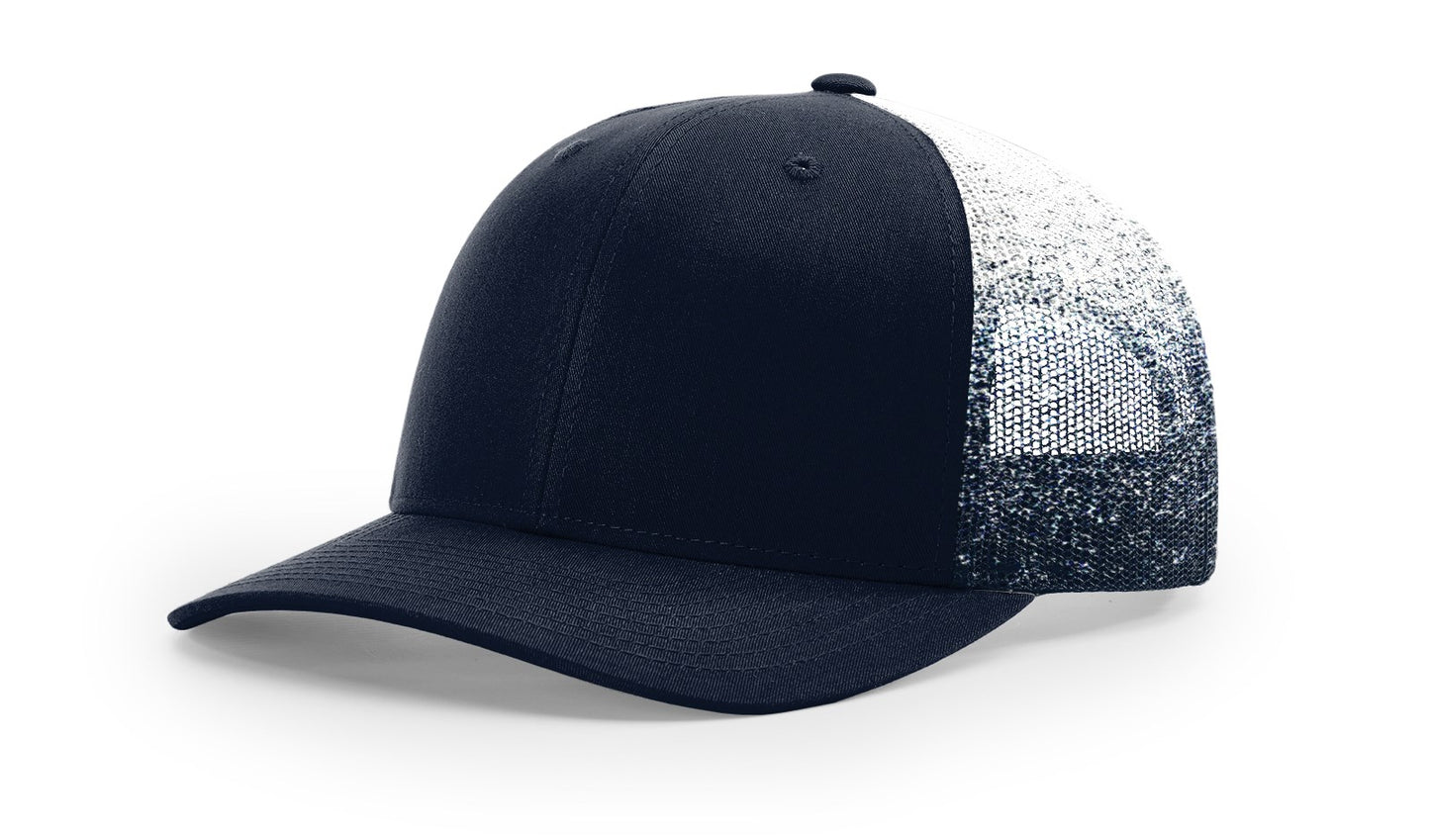 Printed Mesh Navy/Navy to White Fade