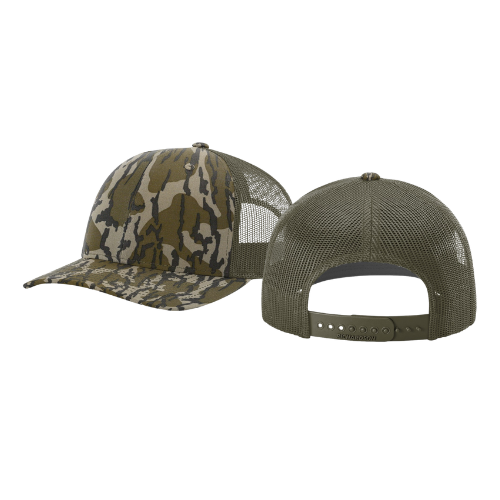 Assorted Richardson wholesale camo trucker hats in Realtree and Mossy Oak patterns