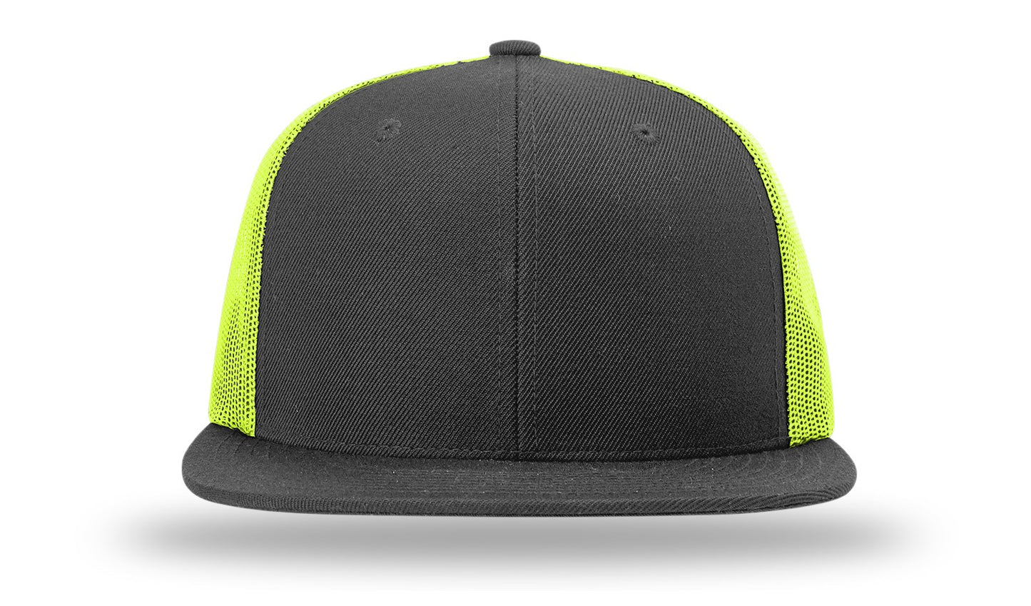 Richardson 511 Solid Black-NeonYellow - FRONT