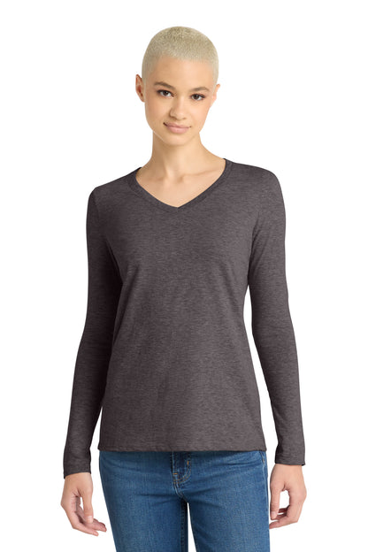 District Women's Very Important Tee Long Sleeve V-Neck. DT6201