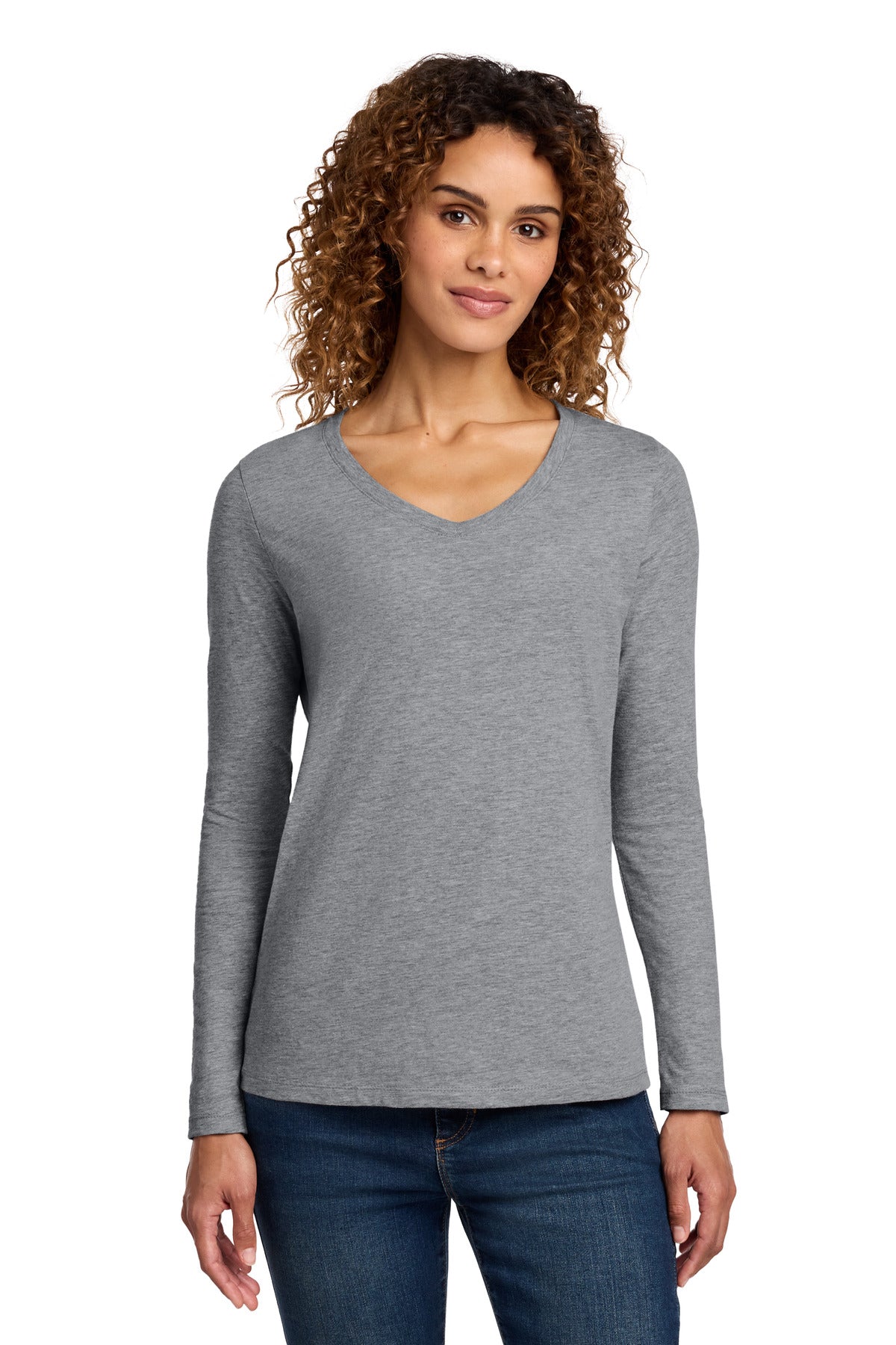 Port & Company Women's Long Sleeve Fan Favorite V-Neck Tee. LPC450VLS