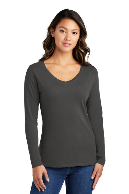 Port & Company Women's Long Sleeve Fan Favorite V-Neck Tee. LPC450VLS