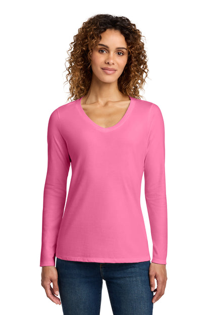 Port & Company Women's Long Sleeve Fan Favorite V-Neck Tee. LPC450VLS