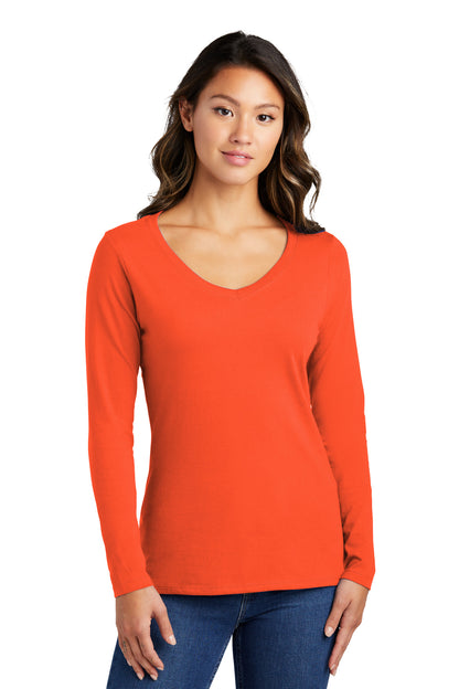 Port & Company Women's Long Sleeve Fan Favorite V-Neck Tee. LPC450VLS