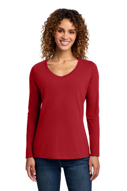 Port & Company Women's Long Sleeve Fan Favorite V-Neck Tee. LPC450VLS