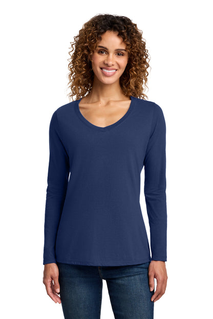 Port & Company Women's Long Sleeve Fan Favorite V-Neck Tee. LPC450VLS