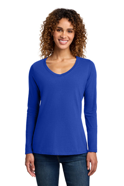 Port & Company Women's Long Sleeve Fan Favorite V-Neck Tee. LPC450VLS