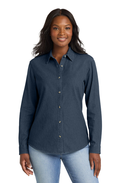 Port & Company Women's Long Sleeve Value Denim Shirt.  LSP10