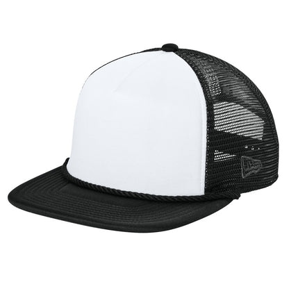 Black and white trucker cap on a white background