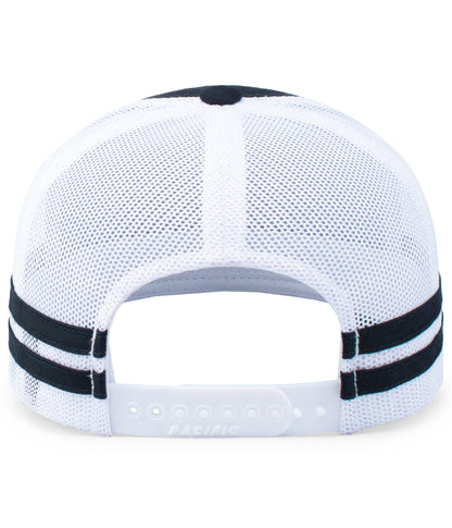 Pacific Headwear - Low-Profile Stripe Trucker Cap P115