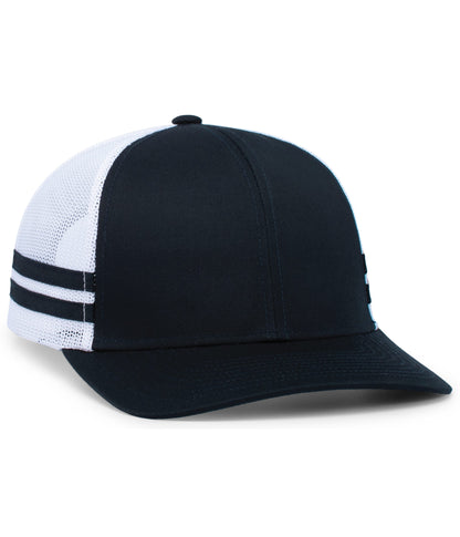 Pacific Headwear - Low-Profile Stripe Trucker Cap P115