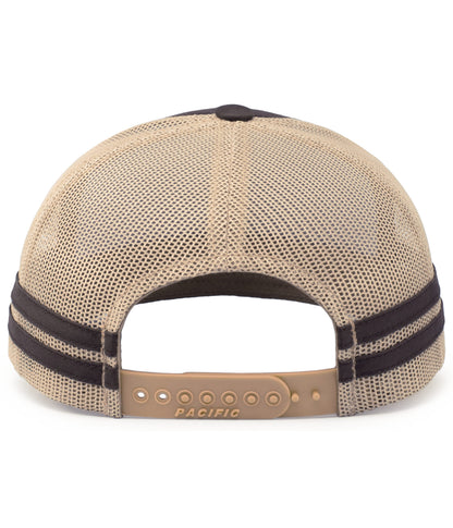 Pacific Headwear - Low-Profile Stripe Trucker Cap P115