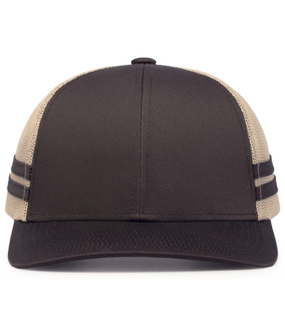 Pacific Headwear - Low-Profile Stripe Trucker Cap P115