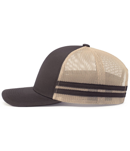 Pacific Headwear - Low-Profile Stripe Trucker Cap P115