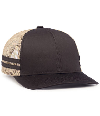 Pacific Headwear - Low-Profile Stripe Trucker Cap P115