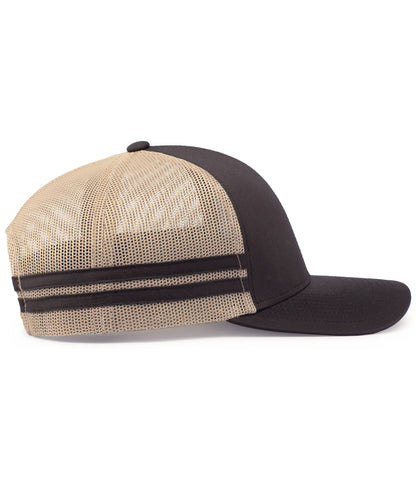 Pacific Headwear - Low-Profile Stripe Trucker Cap P115