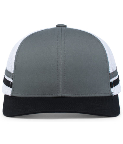 Pacific Headwear - Low-Profile Stripe Trucker Cap P115