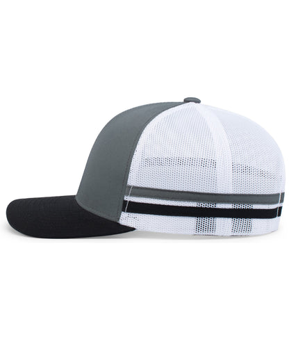 Pacific Headwear - Low-Profile Stripe Trucker Cap P115