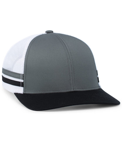 Pacific Headwear - Low-Profile Stripe Trucker Cap P115