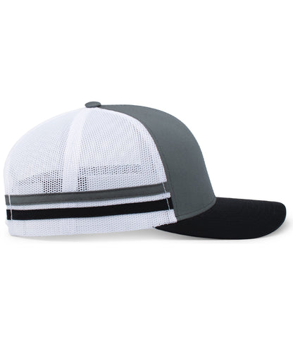 Pacific Headwear - Low-Profile Stripe Trucker Cap P115