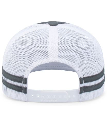 Pacific Headwear - Low-Profile Stripe Trucker Cap P115