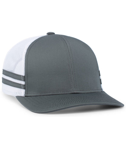 Pacific Headwear - Low-Profile Stripe Trucker Cap P115