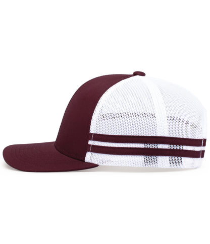 Pacific Headwear - Low-Profile Stripe Trucker Cap P115