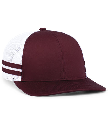 Pacific Headwear - Low-Profile Stripe Trucker Cap P115