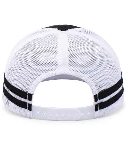Pacific Headwear - Low-Profile Stripe Trucker Cap P115