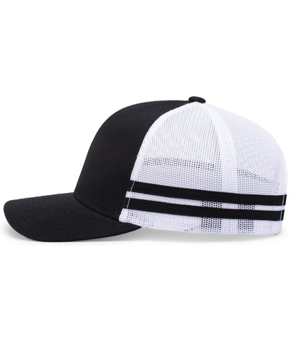 Pacific Headwear - Low-Profile Stripe Trucker Cap P115