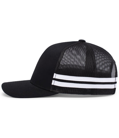 Pacific Headwear - Low-Profile Stripe Trucker Cap P115