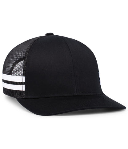 Pacific Headwear - Low-Profile Stripe Trucker Cap P115