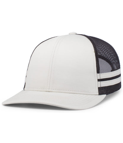 Pacific Headwear - Low-Profile Stripe Trucker Cap P115