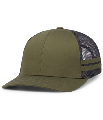 Pacific Headwear - Low-Profile Stripe Trucker Cap P115