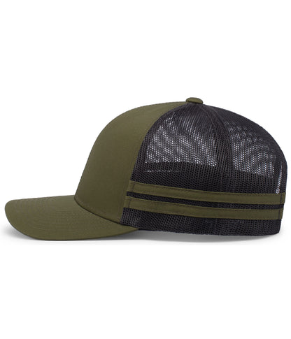 Pacific Headwear - Low-Profile Stripe Trucker Cap P115
