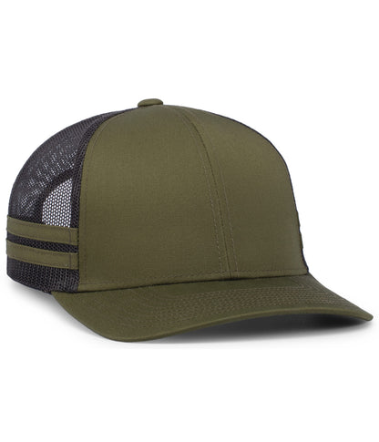 Pacific Headwear - Low-Profile Stripe Trucker Cap P115